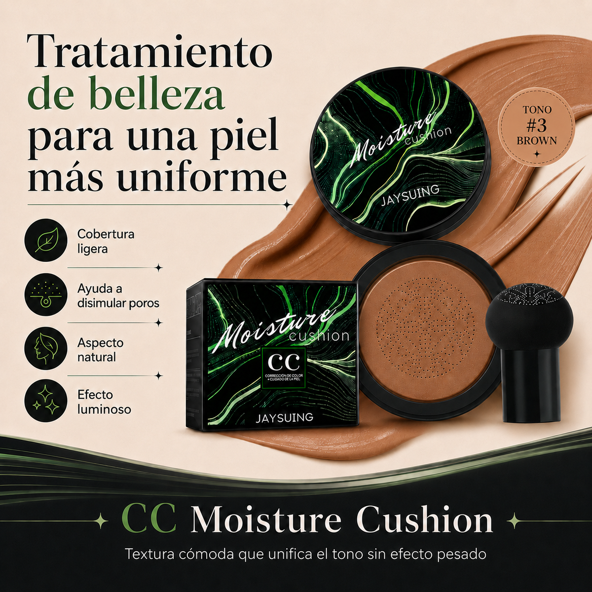 CC Moisture Cushion JAYSUING – Tono N3 BROWN