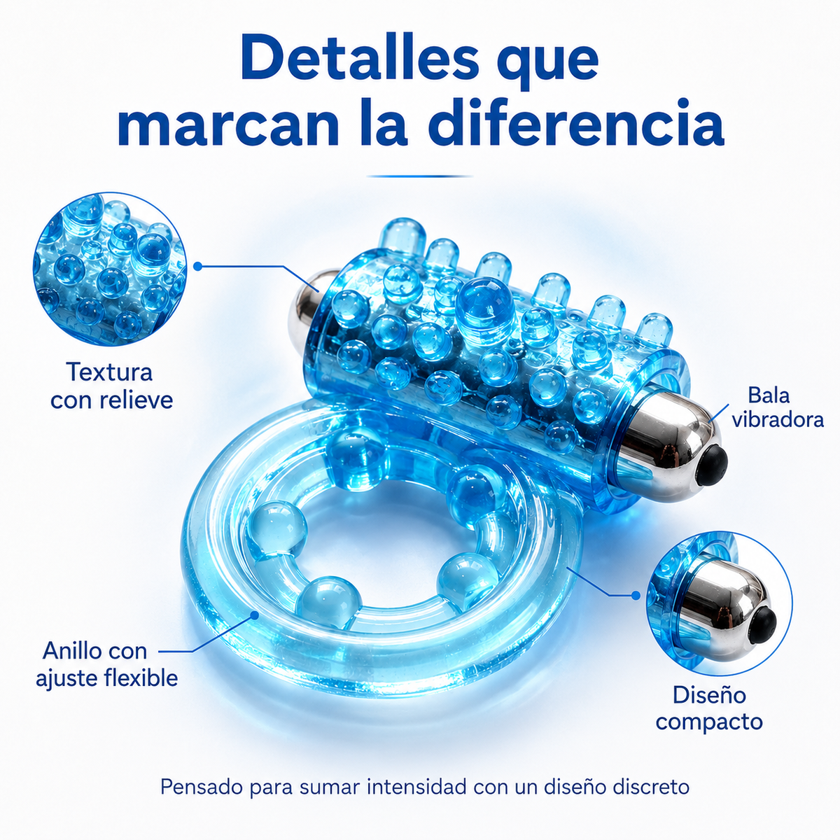 DuoVibe™ — Anillo Vibrador Texturizado para Parejas