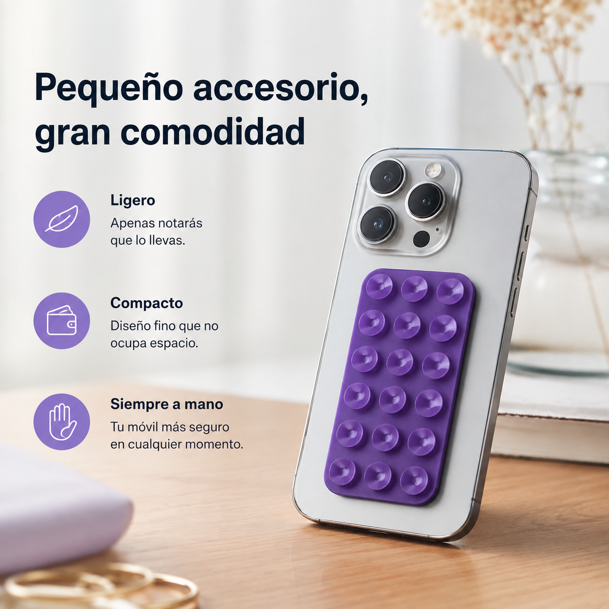 Ventosa Silicona Soporte Adhesivo para Teléfonos - Pack 10
