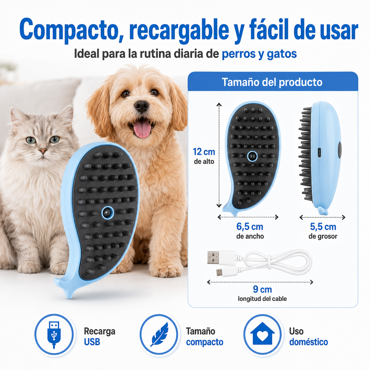 MistPet Brush™ – Cepillo Pulverizador para Perros y Gatos