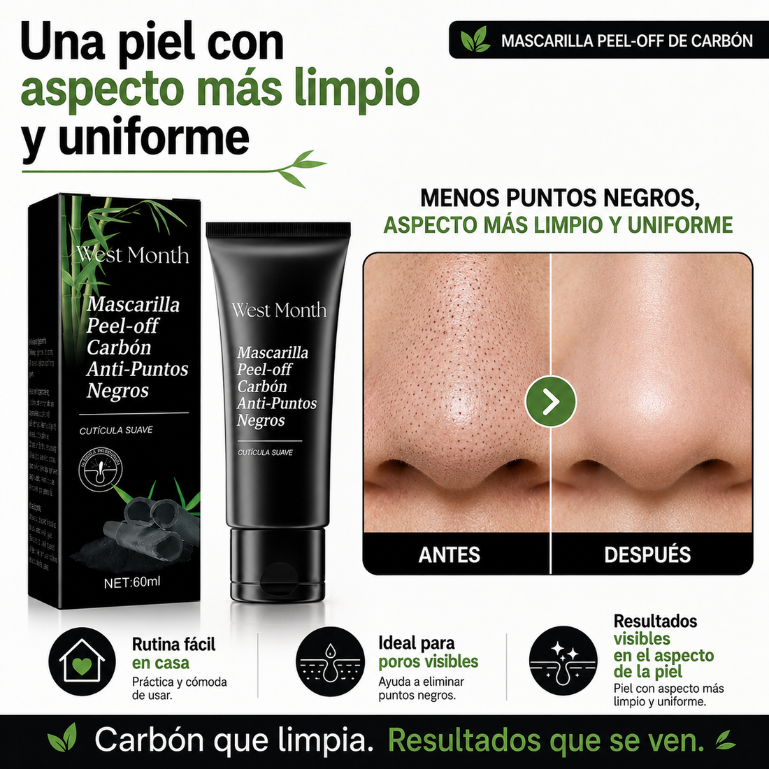 Cómo usar la mascarilla peel-off de carbón
