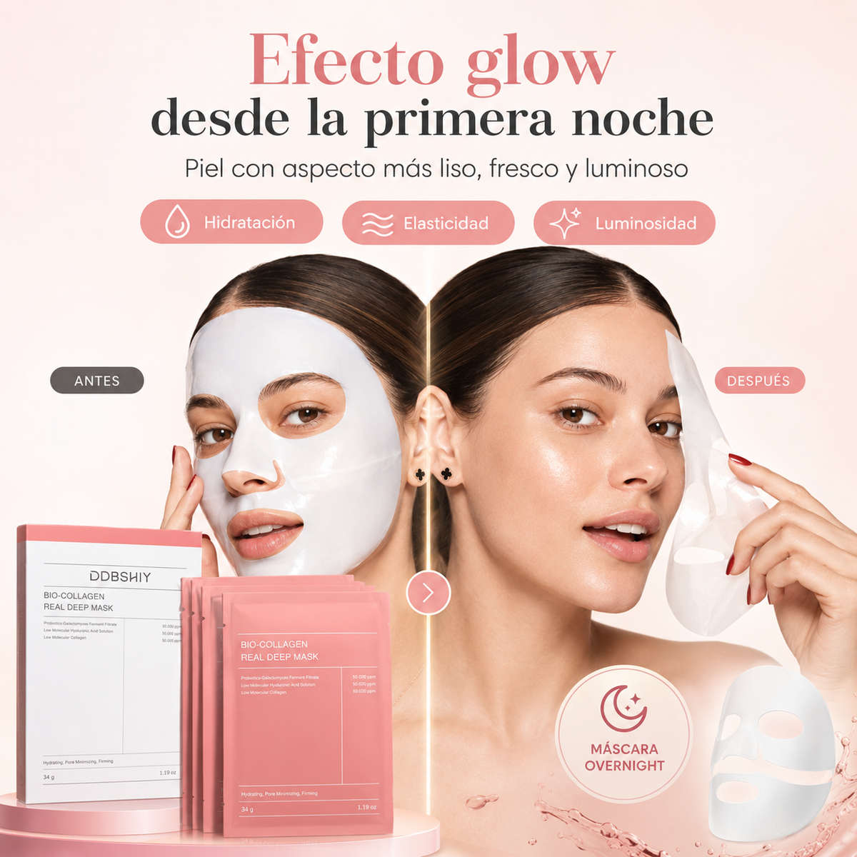 GlowNight Bio™ – Mascarilla Nocturna de Bio-Colágeno