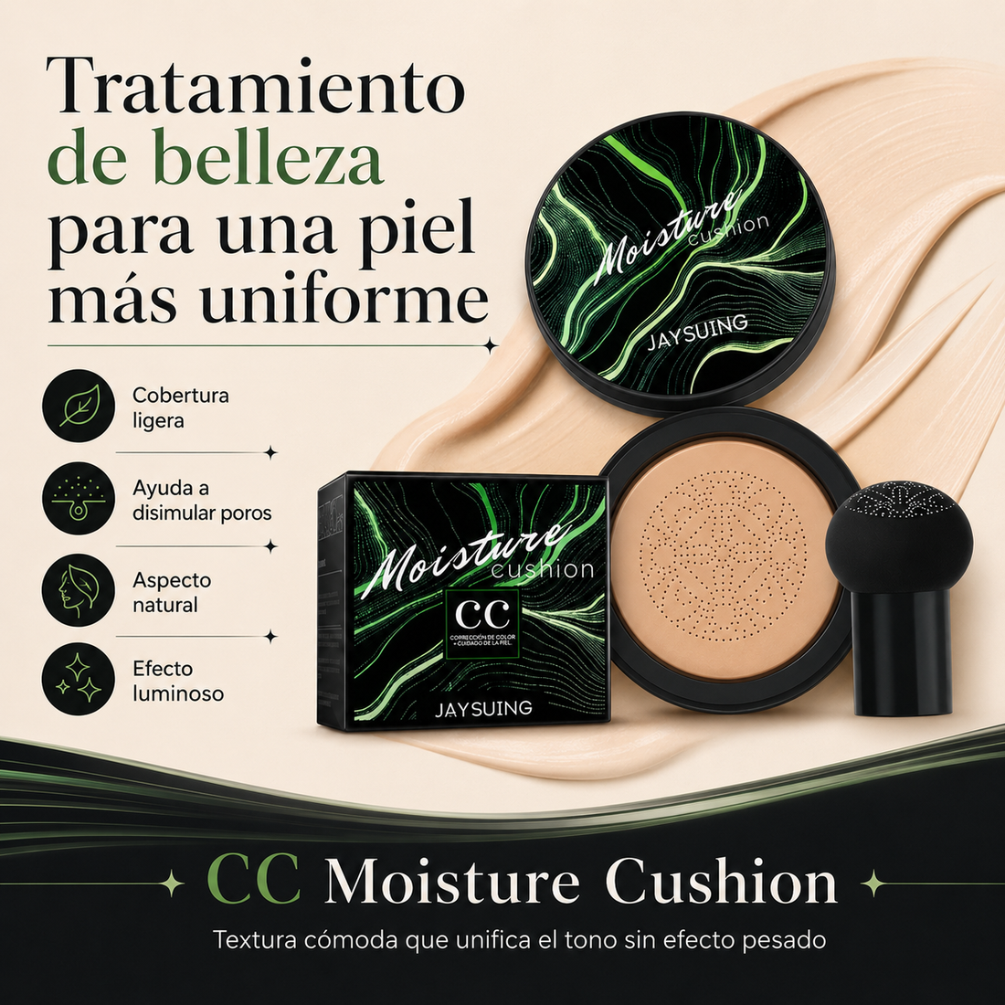 CC Moisture Cushion para una piel más uniforme y luminosa