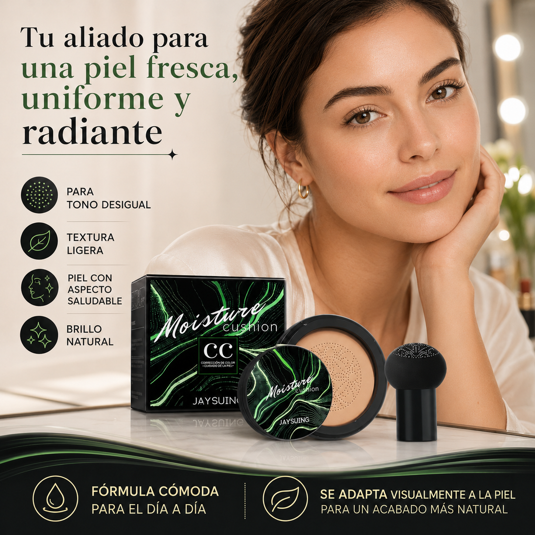 CC Moisture Cushion para una piel fresca uniforme y radiante