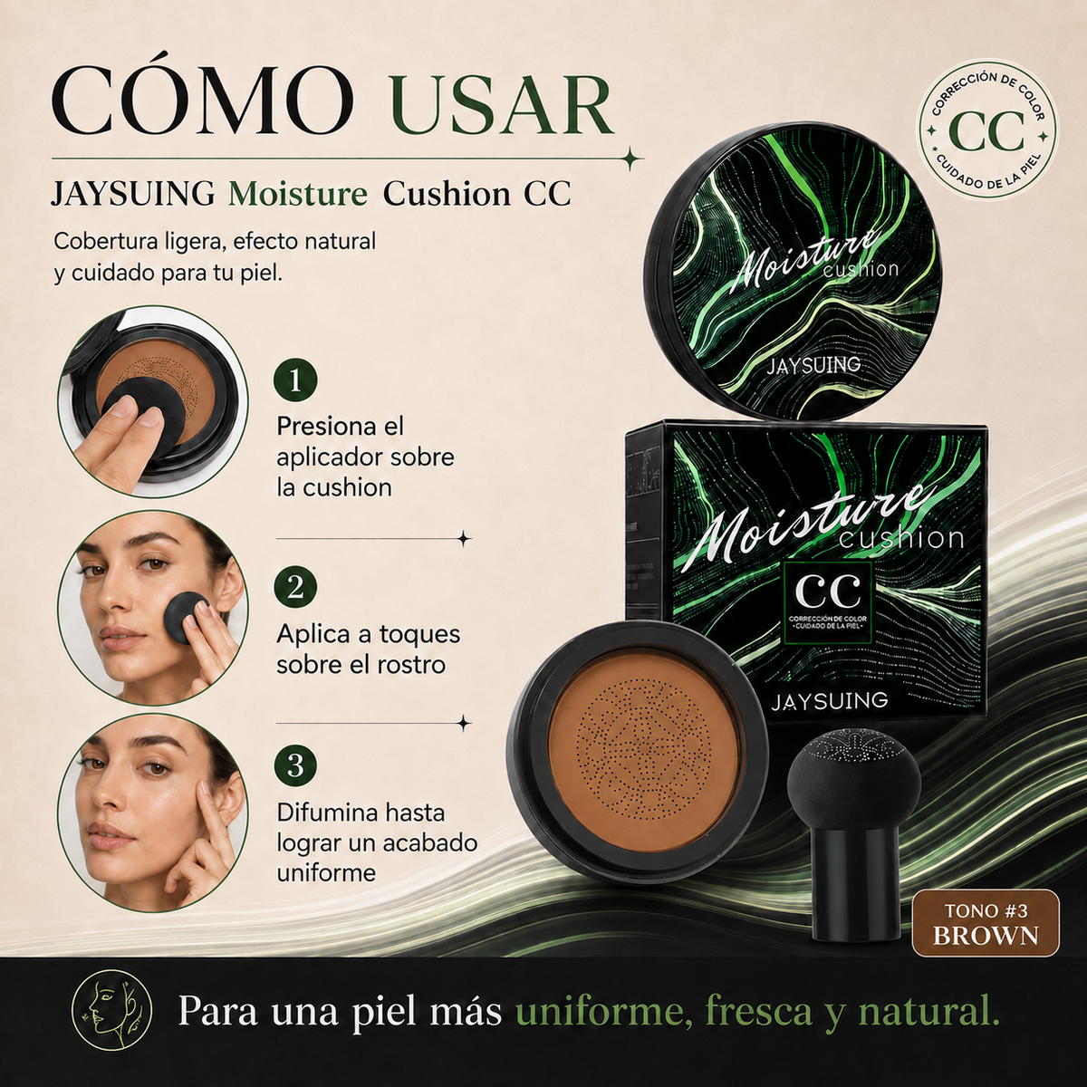 CC Moisture Cushion JAYSUING – Tono N3 BROWN