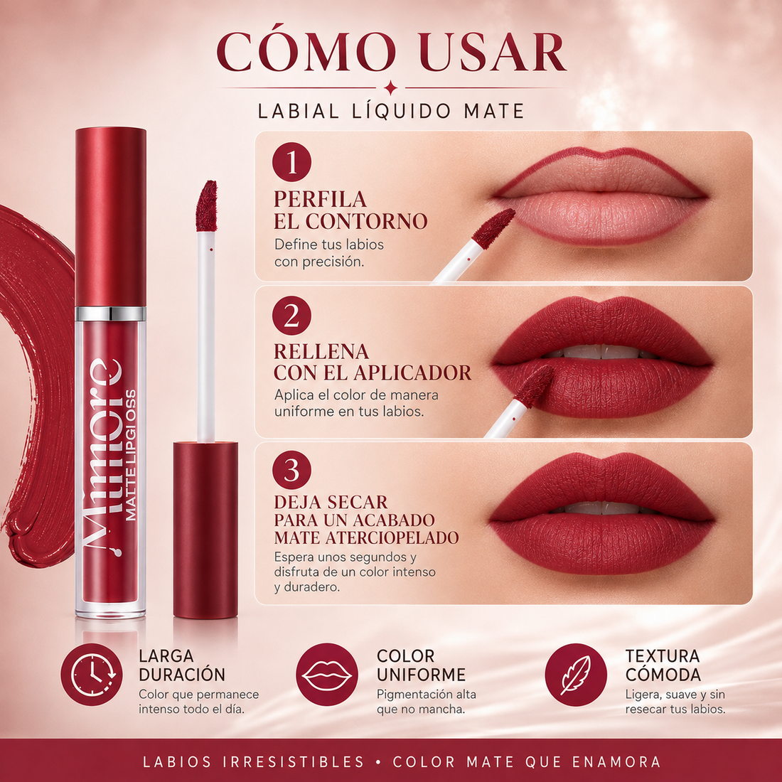 Tono rojo impacto de la colección mate