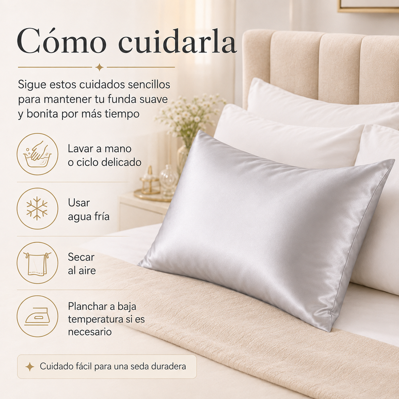 Funda de almohada de seda mulberry 100% pura