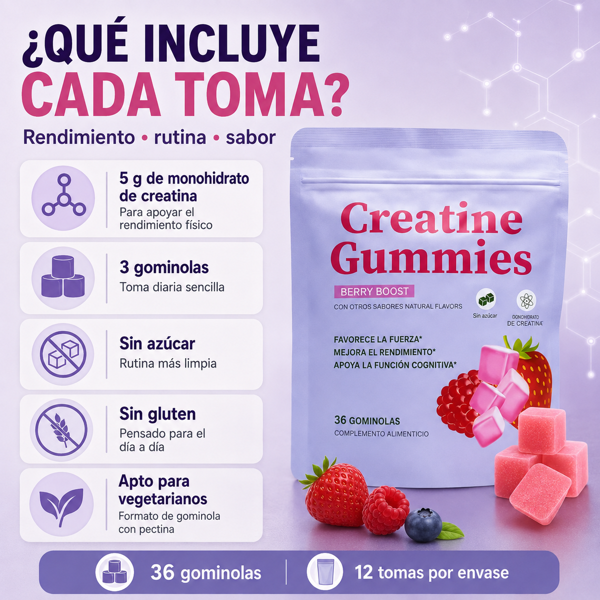Creatine Boost Gummies - Gominolas de Creatina · Berry Boost