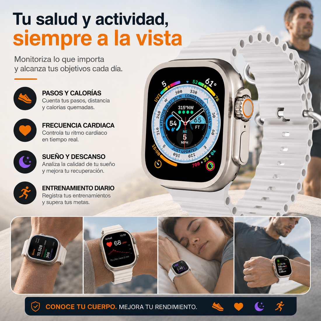 Smartwatch con llamadas, mensajes y notificaciones