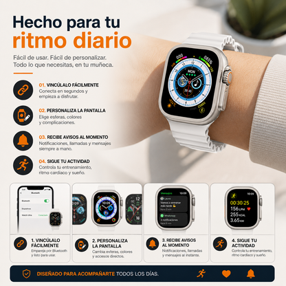 Smartwatch Ultra 2 Gris + 1 correa gratis