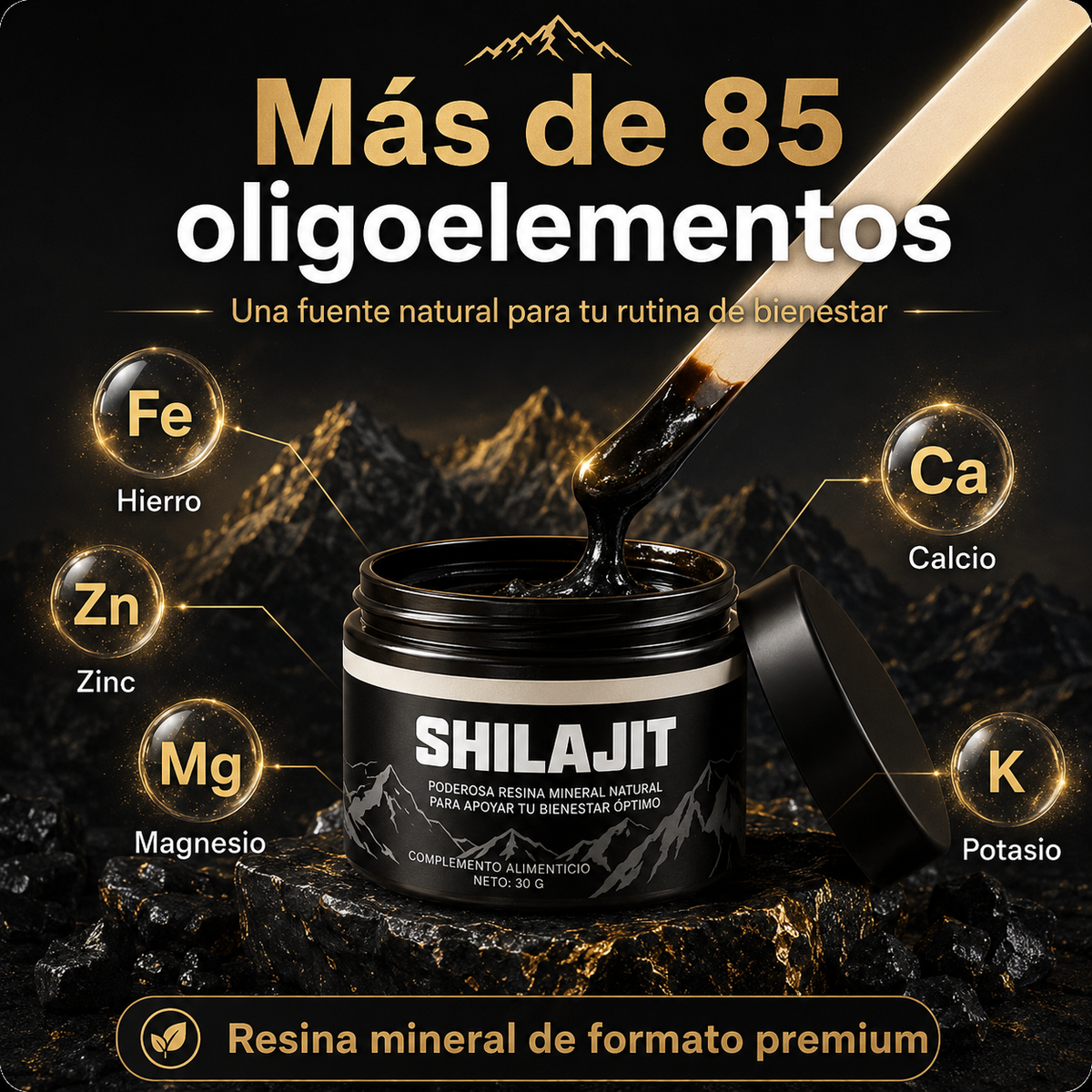 Shilajit 100% Puro 💎 Fonte de Energia Vital do Himalaia