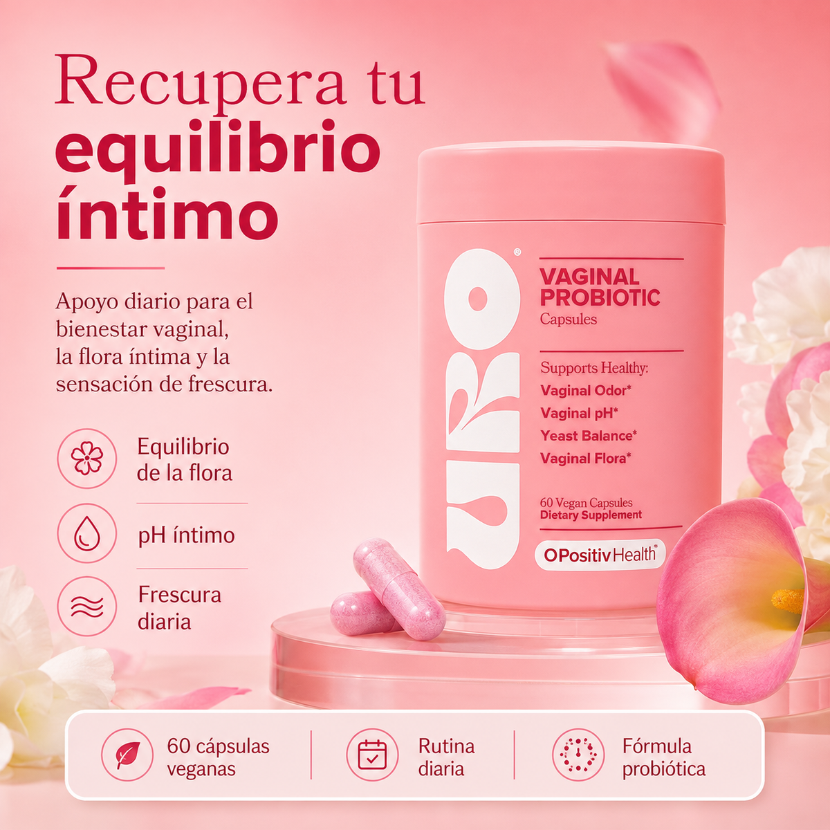Flora Balance Íntimo™ — Probiótico Vaginal 60 Cápsulas