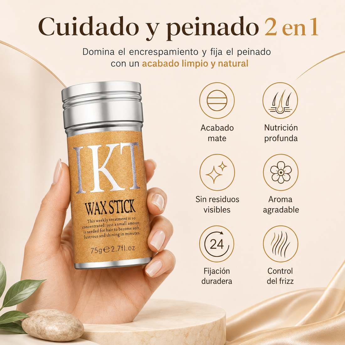 IKT Wax Stick cuidado y peinado 2 en 1