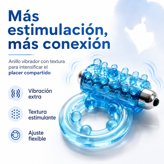 DuoVibe™ — Anillo Vibrador Texturizado para Parejas