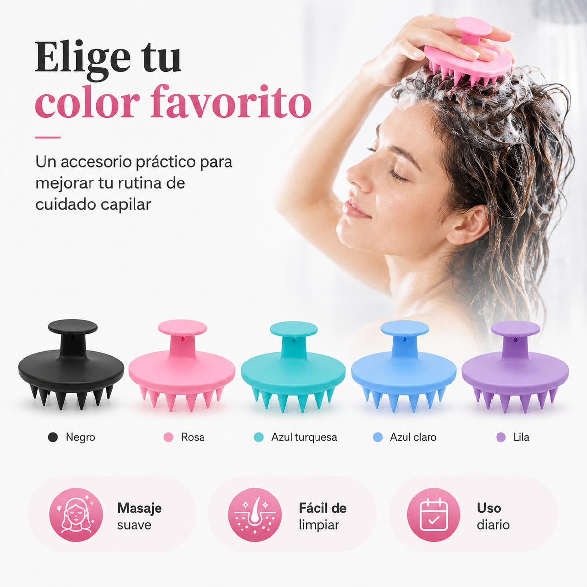 ScalpCare™ | Masajeador de Cuero Cabelludo para Champú y Limpieza Profunda