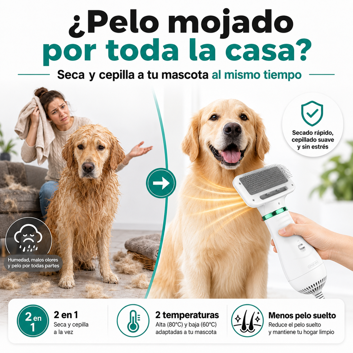 PetDry Brush™ 2 en 1