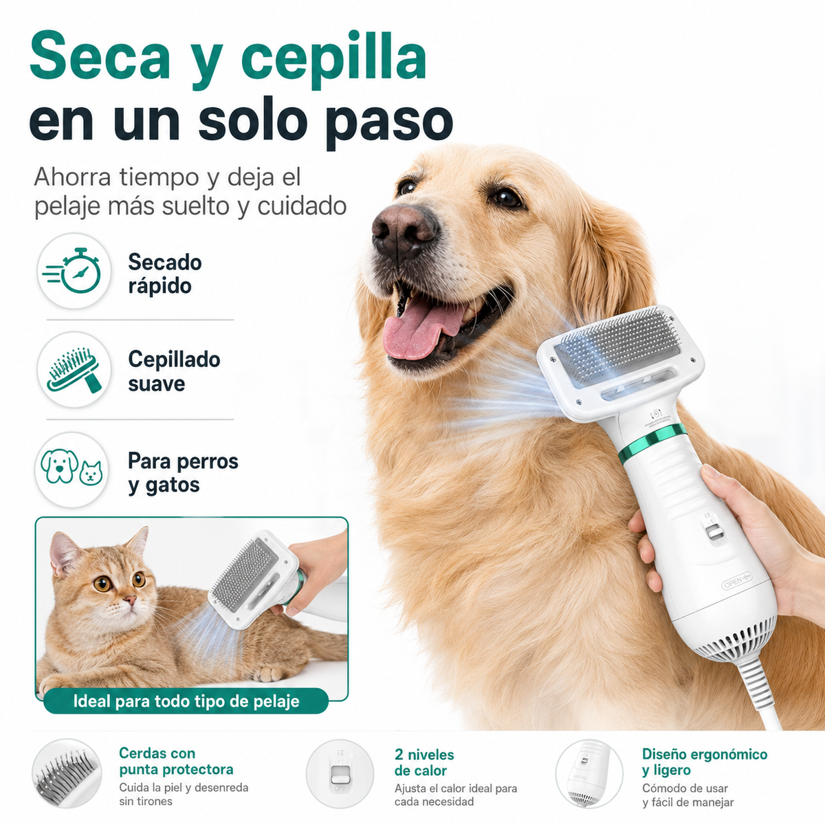 PetDry Brush™ 2 en 1
