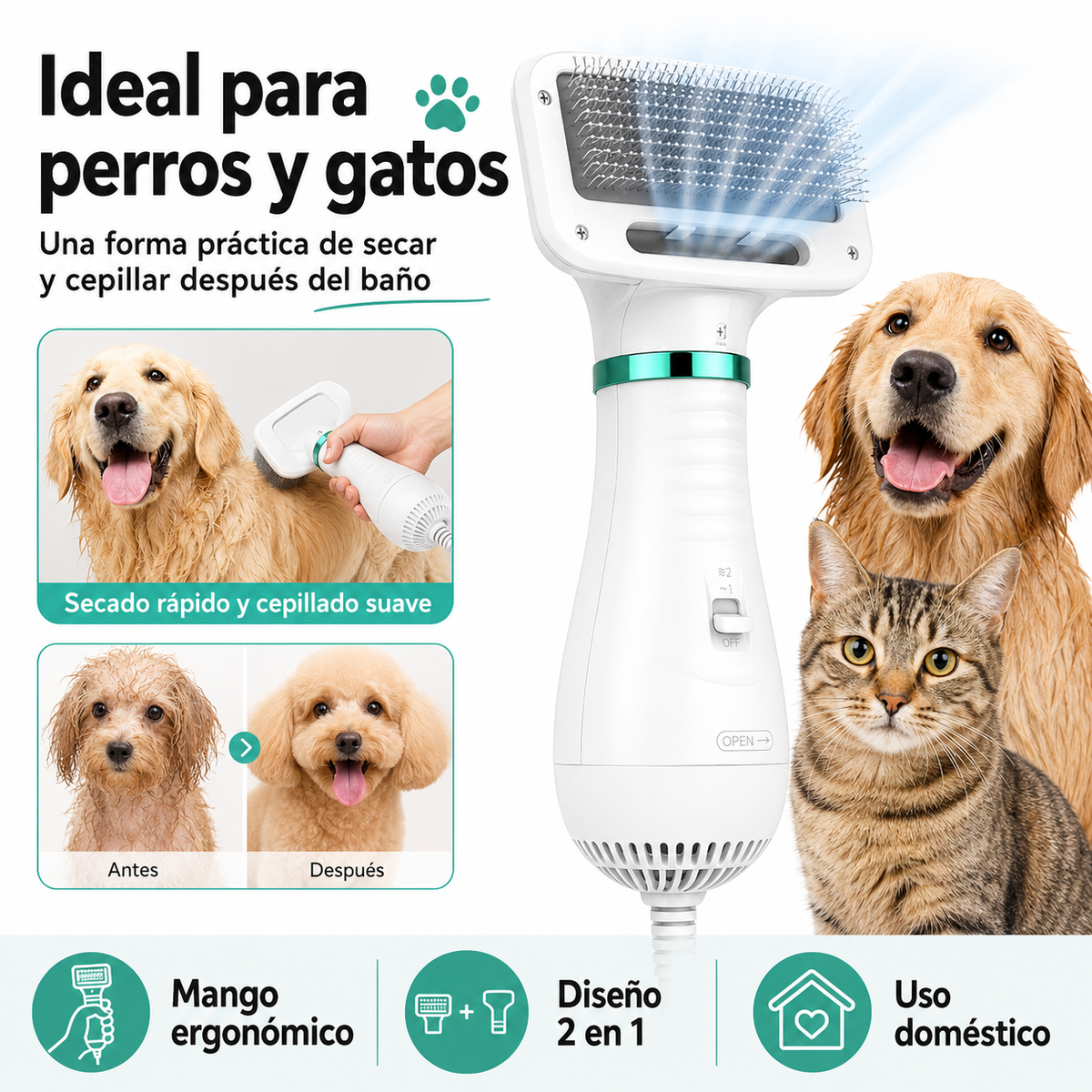 PetDry Brush™ 2 en 1