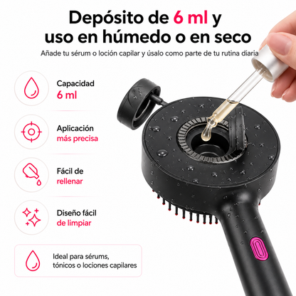 LumiScalp Pro™ – Masajeador Capilar con Luz Roja y Aplicador de Sérum